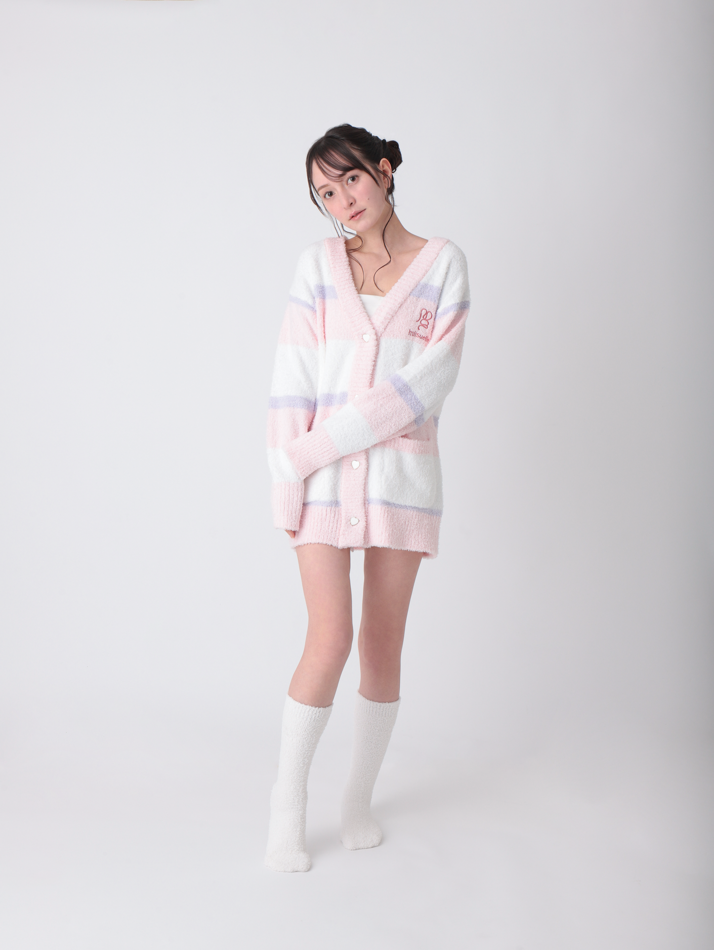 MS Pink Stripe Cardigan