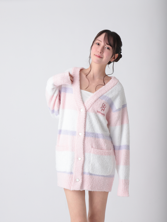 MS Pink Stripe Cardigan