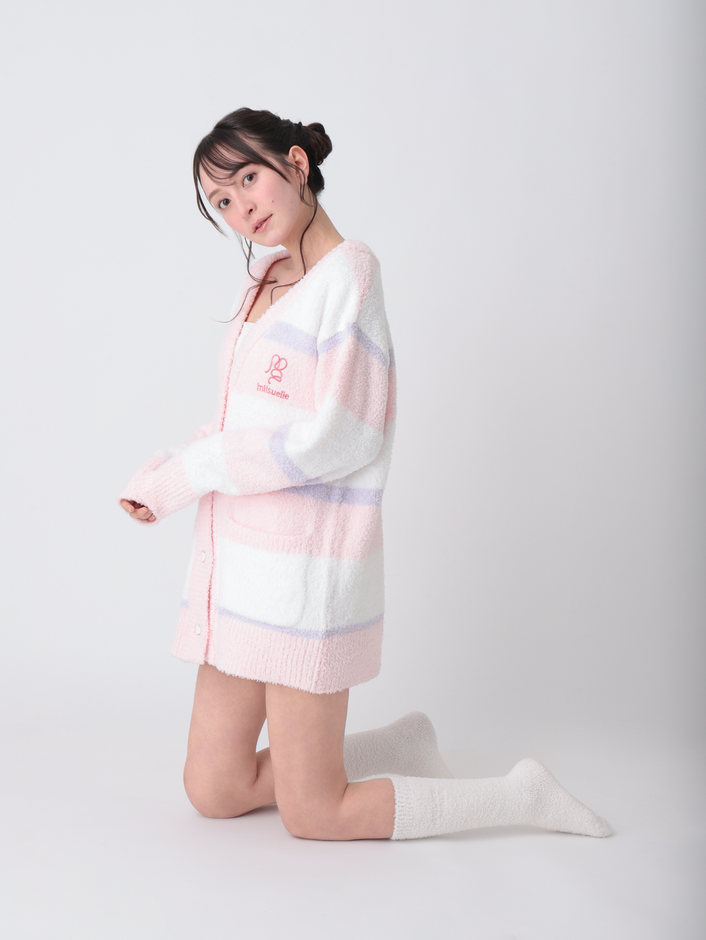 MS Pink Stripe Cardigan