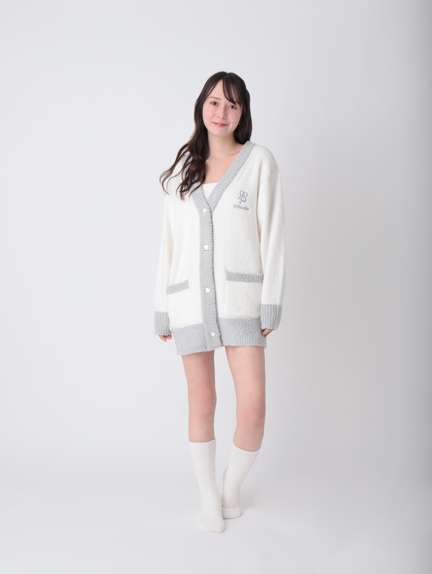 MS Off-White Gray Cardigan